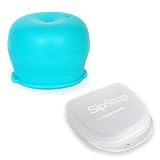 SipSnap こぼれないシリコンコップカバーKID 1個+キャリーケース (アクア) [並行輸入品]