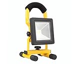 充電式LED投光器 薄型 10W ■ポーペ(POOPEE) バッテリー内蔵式 ポータブル投光器 12V 24V 車 広角 6000K ホワイト 角度調整可 防水防塵 夜釣り 作業灯 ac dc 軽量【