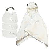 シャンティ ギフトセット2（グレー） フード付きバスタオル+スタイ3枚 今治産 (0～3歳用) のし・包装・メッセージカード対応