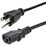 StarTech 標準的なコンピュータの電源コード（IEC 60320 C13とNEMA 5-15） - パソコンまたはモニタ-125v 18 AWG置換IBM AC電源ケーブル、10A（pxt101） 6フィート 黒