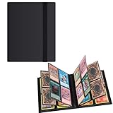 WISSUA カードファイル トレカ バインダー カードケース ファイル スリーブ対応 ゲーム・スポーツカードの収納 (ブラック, 4ポケット160枚収納)