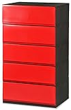 彩 -irodori- チェスト 幅52cm 5段 レッド 簡易組立て式 P525
