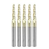 Amana Tool 46286-5, 5-Pack CNC 2D and 3D Carving 3.6 Deg Tapered Angle Ball Tip 1/8 Dia x 1/16 Radiu