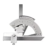 QvQ　ユニバーサル角度定規分度器　ベベル分度器　分度器　プロトラクター　ステンレス鋼　0-320度の測定範囲　ユニバーサル　シルバートーン