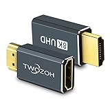 Twozoh 8K Micro HDMIアダプター (1個パック) 2.1 マイクロ HDMIオス-標準HDMIメスアダプター コンバーター 8K@60Hz 4K@144Hz 2K@240Hz 適格請求書発行可