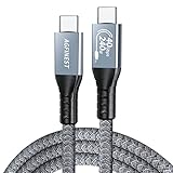 USB4 ケーブル 240W PD3.1 超急速充電 48V/5A 40Gbps 高速データ転送 8K@60Hz映像出力 Thunderbolt 4対応 USB-IF認証 MacBook M1/M2 Mac mini iPad Pro SSD 外付けHDD Type-C 多機種対応 耐久性強化 グレー AGFINEST (I字型, 1M)