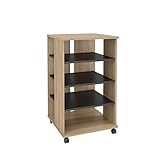 Nexera 103724 Jasper Mobile Storage Tower Biscotti & Black [並行輸入品]