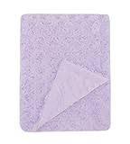 Northpoint Mon Lapin Rose Carving Faux Fur Baby Blanket, Purple