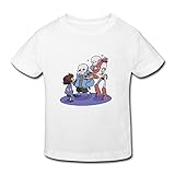 星 ２～６歳子供 男女兼用 半袖 ティー Tシャツ RPG Game ゲーム モンスター White 5-6 Toddler