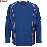 ニューヨーク・メッツMLBメンズTherma Base on - field practice Pullover Fleece – Blue ( Small )