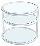 サークルテーブル (3段) スイング ガラス テーブル 【ツヤ無し】