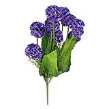SODIAL(R) 1 x 人工シミュレーションアジサイフラワー　植物　 　9フラワーボール付き 花ブーケ/デコレーション ダークブルー