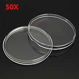 50pcs clear polystyrene capsules with coin holders case adjustable