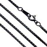 シルバー925 ベネチアンチェーン ネックレス ブラックグレー 燻し仕上げ【 幅2mm/長さ50cm】