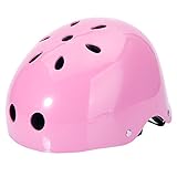 自転車ヘルメット　子供用　自転車　子供　軽量　可愛い　キッズ　スケートボード　ジュニア　通学 プレゼント　11ホール スムースピンク（ダイヤルなし）