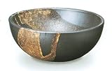 信楽焼陶器 白砂流し手洗鉢 置型 いぶし釉 径27cm MA524
