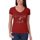 MLB Women 's ' 47スクラムVネックTee L レッド
