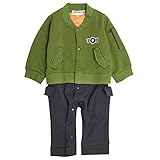 カバーオール MA-1風 ベビー 新生児 男の子 ロンパース 赤ちゃん 乳児用 カーキ 70cm