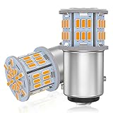 ゴシミ 12V-24V車用 S25 ダブル球 アンバー BAY15D P21/5W LEDバルブ汎用 超高輝度 54連SMD テールライト/ブレーキライト（2個セット）