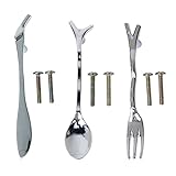 Pixnor 1pcsフォーク+ 1pcsナイフ+ 1pcsスプーン形状ハンドルキッチンキャビネットクローゼット引き出しプルノブ76 mm