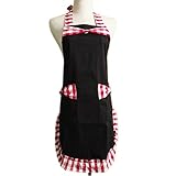 Infabe エプロン ソムリエ 黒 ブラック 業務用 飲食店 イーシス オリジナル ロング フリル