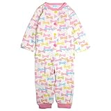 パジャマ ベビー 赤ちゃん 女の子 中綿 綿100% リボン柄 腹巻き付 寝巻き 6256AA ホワイト-ピンク 80cm