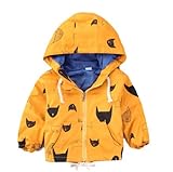 (ライフスター)Lifestr キッズ 手書き風 ネコ柄 ウィンドブレーカー ジャケット 男の子(オリジナルエコバッグセット)