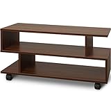 WLIVE テレビ台 テレビラック AVボード 26-37V型対応 コンパクト 省スペース キャスター付き ロータイプ 可動式 キャスター外しても利用可能 フルオーペン 幅88*奥行30*高さ38.5cm 組立簡単 一年保証 ウォールナット