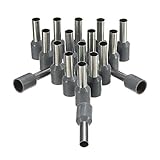 Beho-100Pcs AWG 12グレーワイヤー銅圧着絶縁コードエンド端末