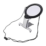Baosity 高品質　拡大鏡　お年寄りギフト　ぶら下げ　デスクトップ　LED付き　ハンズフリー　2倍/6倍　首掛けタイプ　