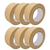 ガムテープ 紙 tape クラフトテープ 紙テープ ガムテープ リサイクル 可能クラフトテープ 強力粘着 シームテープ 梱包テープ 再生紙 6巻入 28サイズ (幅15mm×長さ20m)