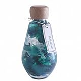 フェリナス ハーバリウム 木製キャップ付きしずく瓶(１本) ブルー(青) 系 胴径73mm 高さ136mm blue-wood