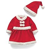 サンタ クリスマス 衣装 ベビー キッズ コスチューム 赤ちゃん 子供用 帽子 セット80cm (女の子)