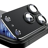 Esanik 【2枚セット】 iPhone 17 Pro Max用 カメラフィルム アルミ合金製 カメラ保護 レンズカバー レンズ保護 強化ガラス 耐衝撃 擦り傷防止 3レンズ保護 露出オーバー防止 レンズ保護フィルム アイフォン17プロマックス対応 ブラック