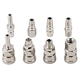 エアーカプラー 8個 プラグ ソケット セット 1/4" Cタイプ クイックコネクト プラグソケット コネクタキット エアホース 継手 エアコンプレッサーアクセサリー