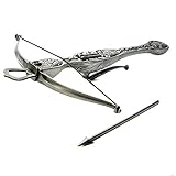 スペイン製 中世 古式 クロスボウ 弓矢 レプリカ シルバー 合金製 復刻 ボウガン 38cm sko-822