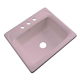 ウェリントン差し込み式アクリル25 x 22 x 9 3-holeシングルボウルキッチンシンクでワイルドローズ