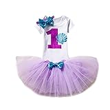 三番目の店　3PCS 赤ちゃんの女の子の満一歳誕生日パーティーの衣装　プリンセス　ちょう結び　ロンパー+スカート+ヘッドバンドセット (番号1＃パープル)