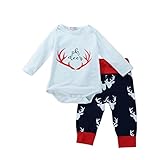 杜屋トヤ　新生児服　上下セット　長袖ロンパース＋パンツ＋帽子　セット　Ｔシャツ　ルームウェア　鹿　かわいい　洋式　秋　冬　カジュアル　遊び　お出かけ　プレゼント　女の子　男の子　ユニセックス　赤ちゃん