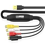 PAVIKEビデオキャプチャー USB2.0接続キャプチャー vhs デジタル化 OBS ソフトウェア/Win/Linux/Android 対応、PS2 / ビデオカメラ/ゲーム コンソール/DV マシン/監視カメラ/DVD/VHS などでビデオを録画するために使用され