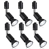 xydled ダクトレール用 スポットライト LED電球付き E11 配線ダクトレール用器具セット 天井照明 6個セット (昼光色 ブラック)