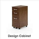 オフィス収納 高級感あふれる木製キャビネット 移動に便利なキャスター付き