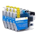 【稲妻トナー】LC411C インク シアン 4本 互換 LC411 インクカートリッジ LC411-4PK 4色セット【純正品併用/大容量タイプ/残量表示/個包装】対応機種: DCP-J928N-W/B J528N J915N J926N-W/B J1800N J526N MFC-J905N J939DN/DWN J739DN/DWN J904Nインク