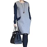 (マーシェル) Marshel マタニティ ワンピース 秋 冬 長袖 カジュアル おしゃれ 産前 産後 長く使える 妊婦服 グレー L