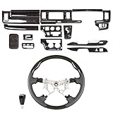 【ハイエース レジアスエース 200系 1型 2型 3型 標準ボディ用】インテリアパネル 16P スタンダードタイプ ステアリング シフトノブ セット（ダークプライム 黒木目マホガニー調） 平成16年～平成25年12月