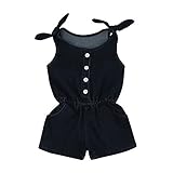 Tovadoo 子供服　ロンパース　ノースリーブ　無地　ブルー　夏　デニム　可愛い　ファッション　爽やか　夏休み　海遊び　遊園地　リゾート　旅行　女の子