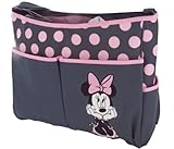 Disney Minnie Mouse Polka Dot Hobo Diaper Bag, Gray/Pink by Cudlie Accessories [並行輸入品]