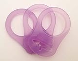 10 Silicone Adapter Rings for Button-style MAM NUK Baby Pacifier Ribbon Clips (Lavender) by KAMsnaps