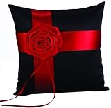 Hortense B. Hewitt Wedding Accessories Midnight Rose Ring Pillow, 8-Inch Square by Robingift