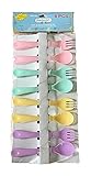 Jordache 8pc Fork & Spoon Baby Toddler Feeding Utensils (Pink Green Yellow Purple) [並行輸入品]